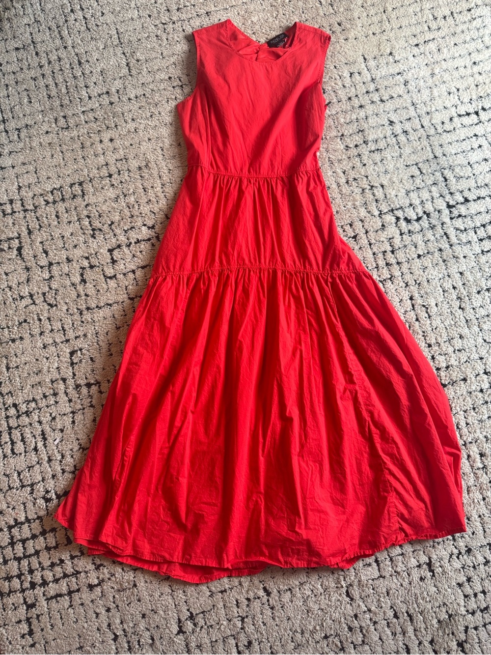 Red drop waist midi